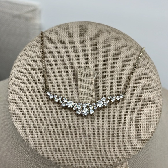 Diamonique by QVC Sterling Silver Necklace, Adjustable 14–16 Inches - Picture 8 of 17